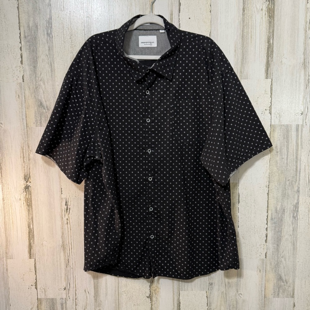 Paper Denim & Cloth Black Casual Button Down Short Shirt